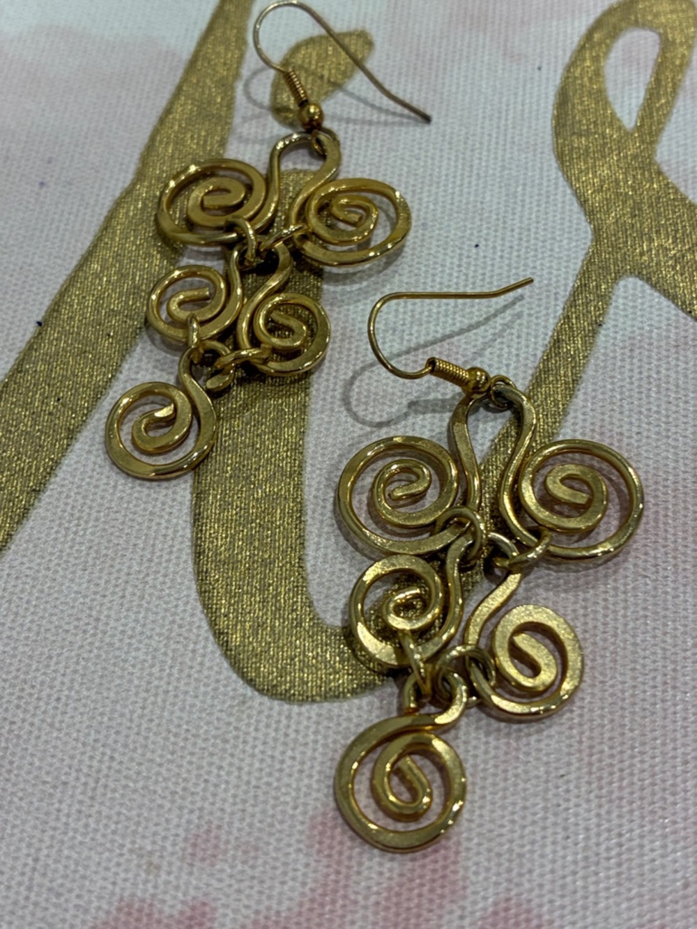 Gold Swirl Drop Earrings - Women's Jewelry